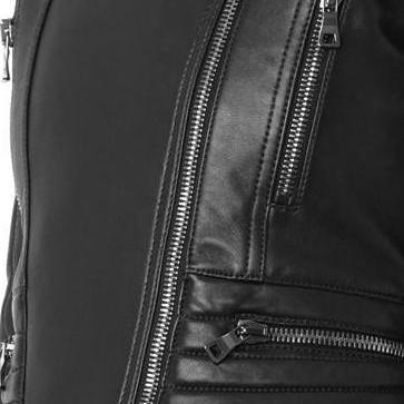 Women Black Lambskin Quilted Leather Biker Jacket